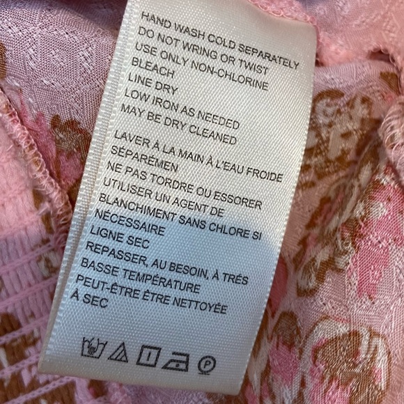 NWT FREE PEOPLE Hilary Printed Top in “Pink Combo” Bohemian Floral Feminine - Picture 9 of 11